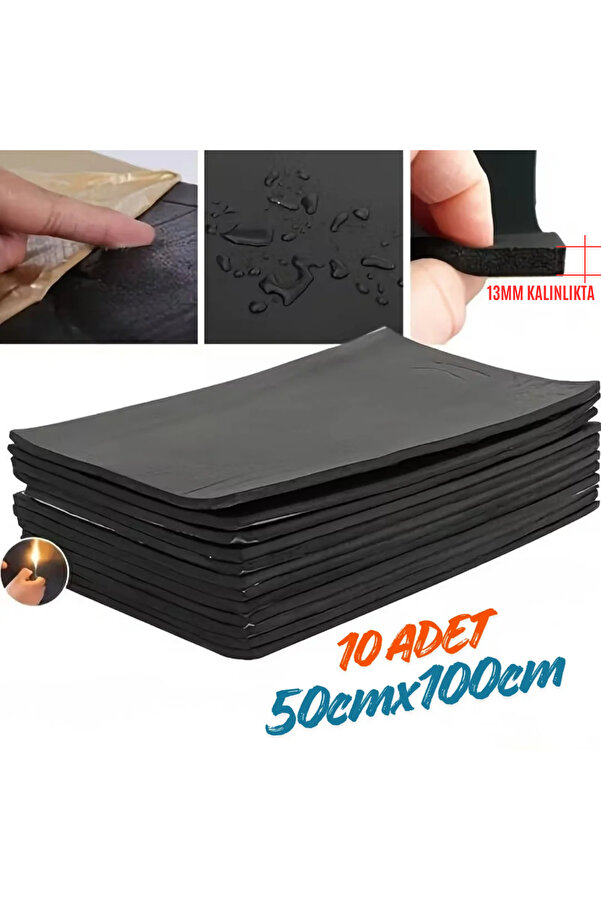 Evi̇mdeyokyok Ti̇cari̇ Araç Karavan Panelvan Oto Ses Yalıtım Malzemesi̇ 13Mm Kalınlıkta 50Cmx100Cm (10Adet)