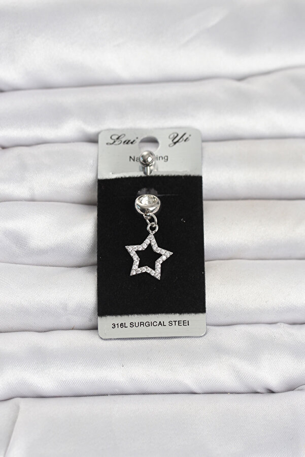 Evi̇mdeyokyok 316L Cerrahi̇ Çeli̇k Sallantılı Yıldız Model Göbek Pi̇erci̇ng Tj-Pr1386