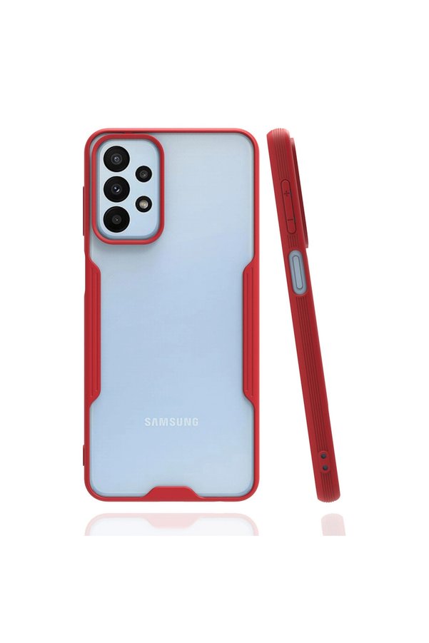 Evimdeyokyok Samsung Galaxy A23 4G Kılıf Platin Silikon - Kırmızı