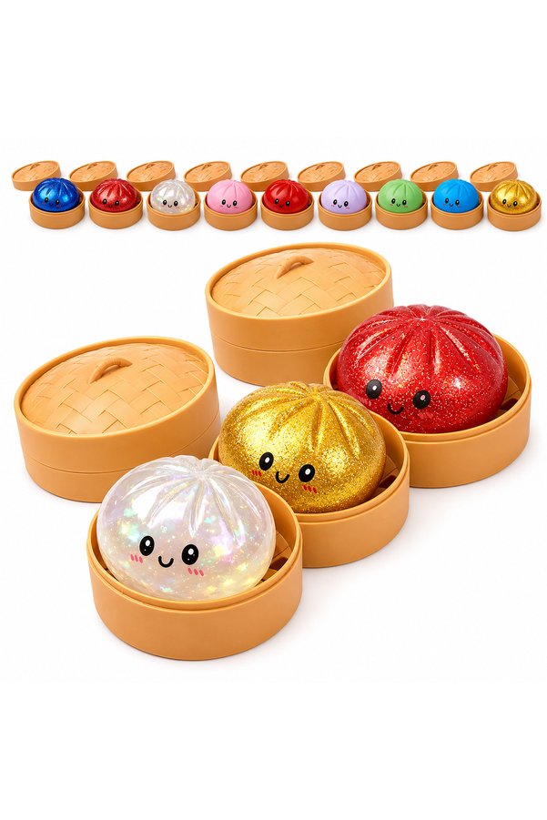 OJOCAT Squishy Dumling Gizemli renkli Sukuşi Çin Mantısı sukuşi karışık boy yüzsüz