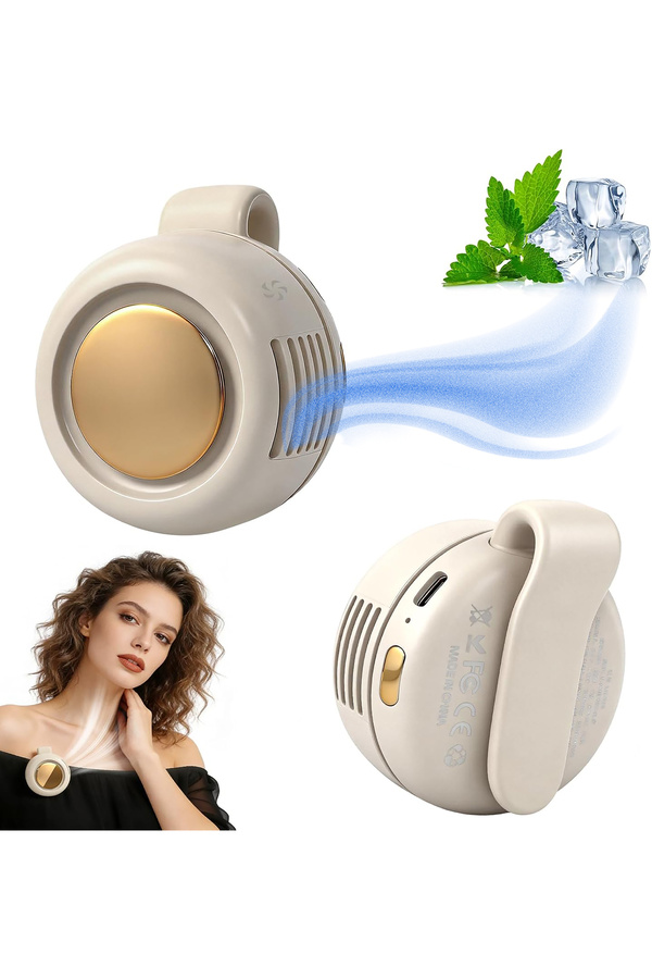 TECHNOM Taşınabilir Klipsli Mini Fan - 3 Kademeli Hız Ayarlı Sessiz Motorlu USB Şarj Edilebilir Bel ve Yaka Tipi Giyilebilir Vantilatör