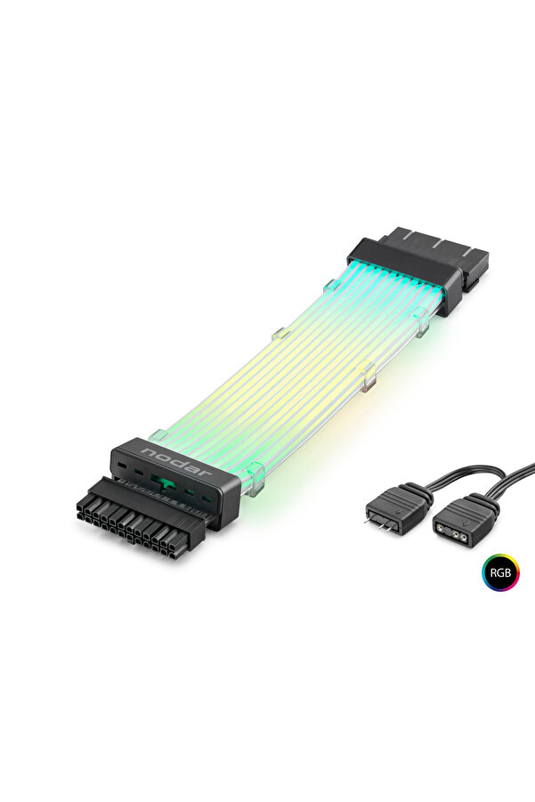 Evi̇mdeyokyok 24 Pi̇n Argb Power Supply Uzatma Kablosu Gümüş Kaplamalı Bükülebi̇li̇r 2 Mm 108 Led Si̇yah Nd2814B