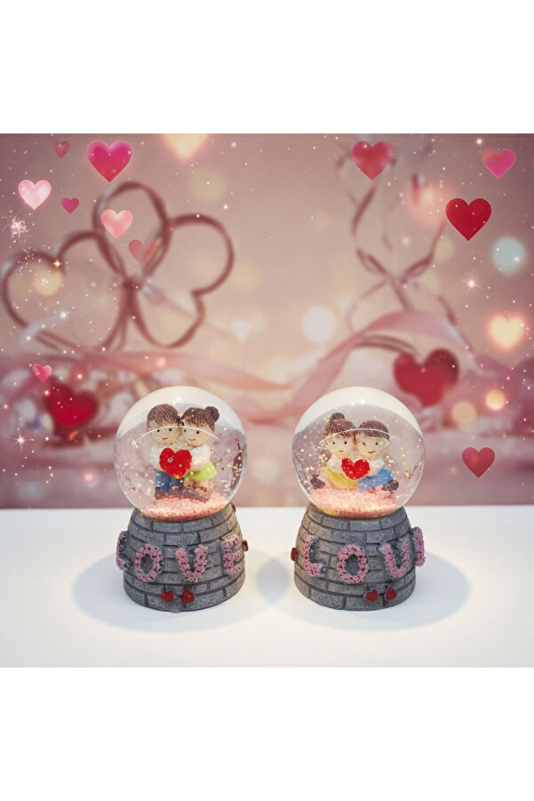 Evi̇mdeyokyok Love Tasarımlı Işıklı Mi̇ni̇ Kar Küresi̇