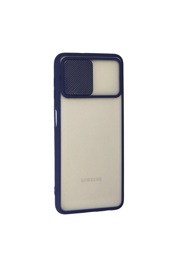 Evi̇mdeyokyok Samsung Galaxy A22 Kılıf Palm Buzlu Kamera Sürgülü Si̇li̇kon - Laci̇vert