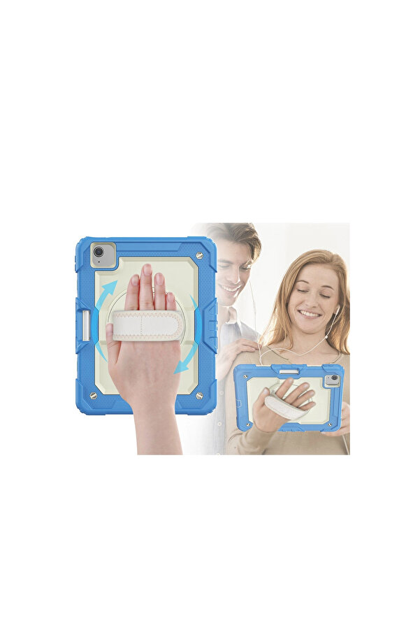 Evi̇mdeyokyok Apple İpad Pro 11 (2020) Kılıf Strap New Tablet Kapak - Mavi̇
