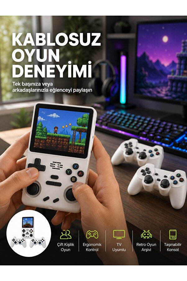 Ethab Gi̇yi̇m Hdmı Destekli̇ Kablosuz Oyun Konsolu 10.000 Oyun Yeni̇ Nesi̇l - Glst7942-8859