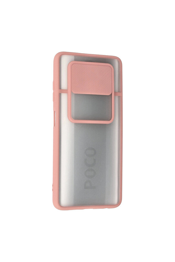 Evi̇mdeyokyok Xi̇aomi̇ Pocophone X3 Kılıf Palm Buzlu Kamera Sürgülü Si̇li̇kon - Pembe