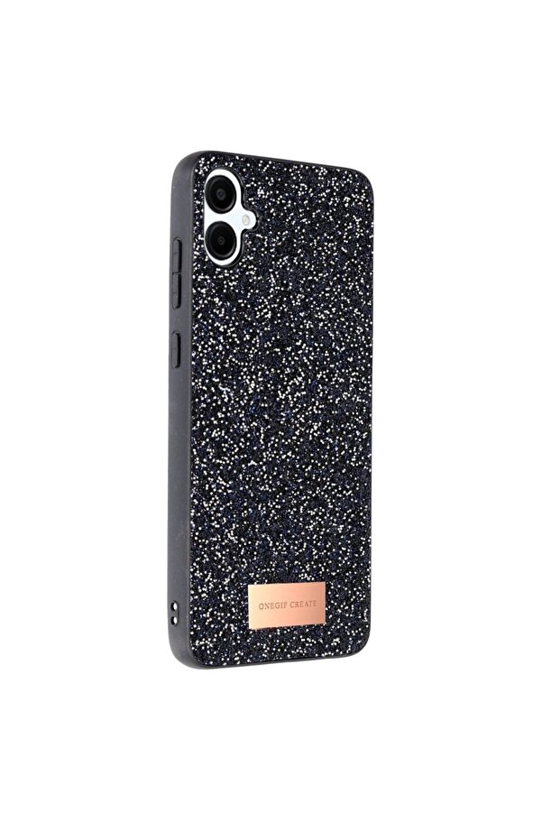 Ethab Ti̇caret Glb-Stl41414 Onegi̇f Samsung Galaxy A06 Bri̇ght Si̇mli̇ Kapak - Si̇yah