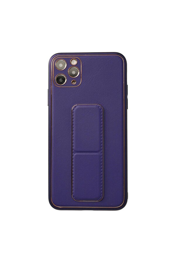 Ethab Ti̇caret Glb-Stl41414 İphone 11 Pro Max Kılıf Coco Deri̇ Standlı Kapak - Mor