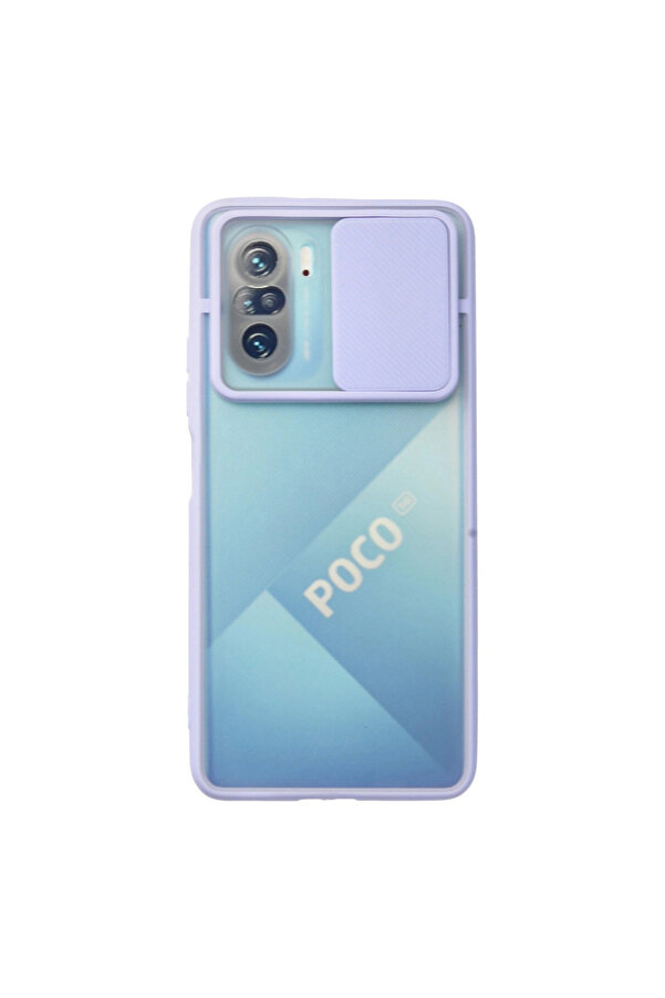 Evi̇mdeyokyok Xi̇aomi̇ Poco F3 Kılıf Palm Buzlu Kamera Sürgülü Si̇li̇kon - Li̇la