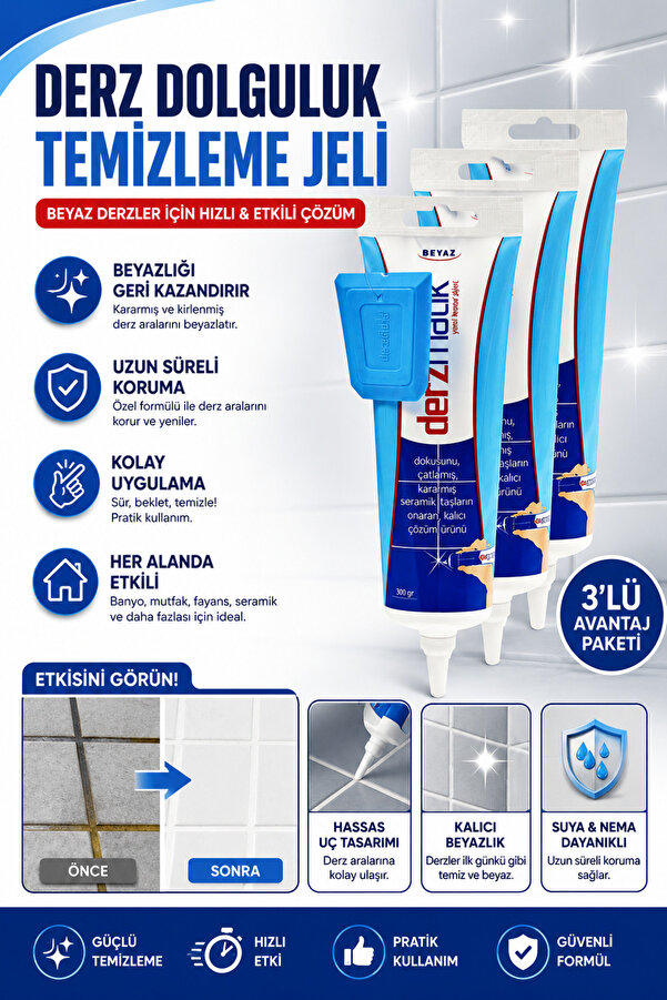 Fixplus Derzmatik Beyaz Derz Dolgu Gaga Uç 380 Gr 3'lü Set