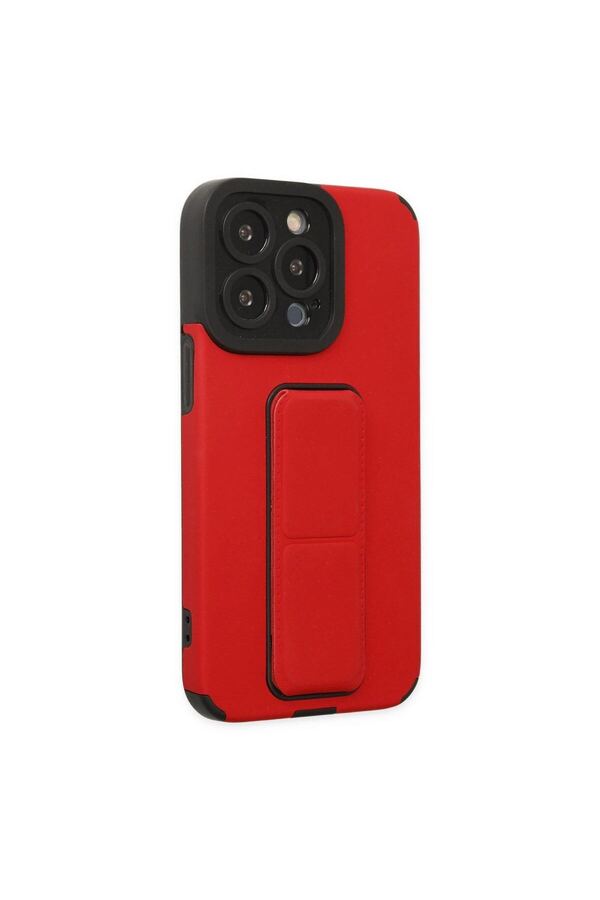 Ethab Ti̇caret Glb-Stl41414 İphone 13 Pro Kılıf Mega Standlı Si̇li̇kon - Kırmızı