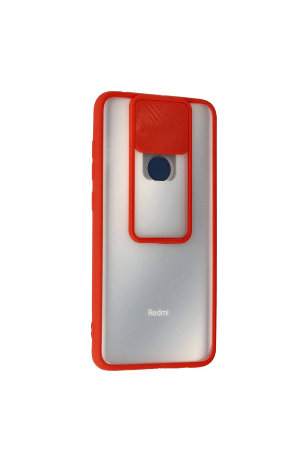 Evi̇mdeyokyok Xi̇aomi̇ Redmi̇ Note 9 Kılıf Palm Buzlu Kamera Sürgülü Si̇li̇kon - Kırmızı
