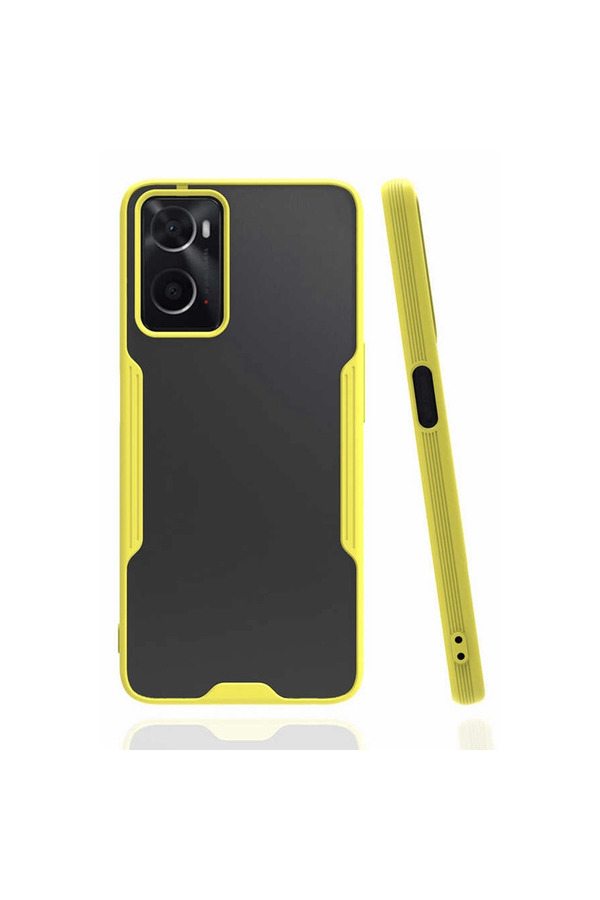 Evimdeyokyok Oppo A96 Kılıf Platin Silikon - Sarı