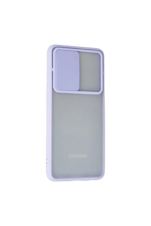 Evimdeyokyok Samsung Galaxy A72 Kılıf Palm Buzlu Kamera Sürgülü Silikon - Lila