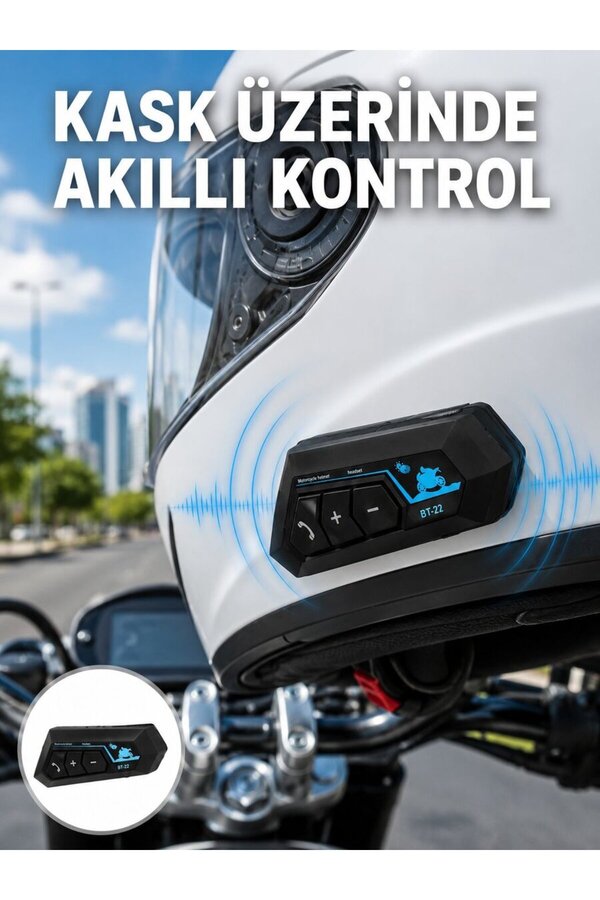 Ethab Gi̇yi̇m Bluetooth Kask Kulaklığı Intercom 5.0 Bluetooth Androi̇d Ve İos Uyumlu Yeni̇ Nesi̇l - Glst4238-426