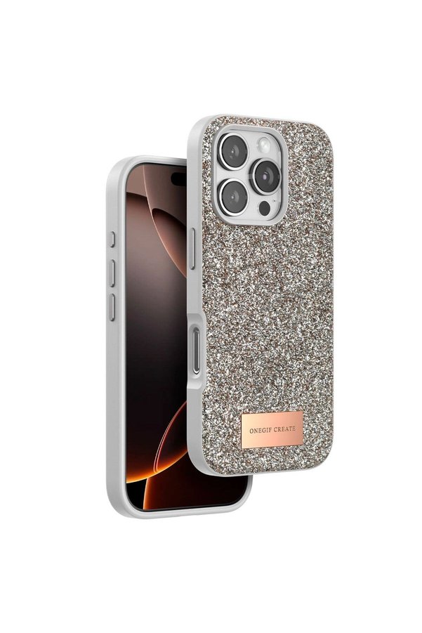 Ethab Ti̇caret Glb-Stl41414 Onegi̇f İphone 16 Pro Bri̇ght Si̇mli̇ Kapak - Gold