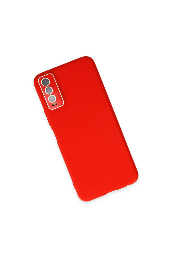 Evimdeyokyok Vivo Y11S Kılıf Lansman Glass Kapak - Kırmızı