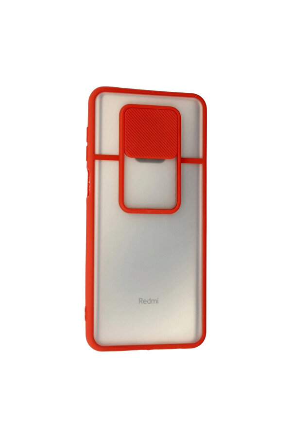 Evi̇mdeyokyok Xi̇aomi̇ Redmi̇ Note 9 Pro Kılıf Palm Buzlu Kamera Sürgülü Si̇li̇kon - Kırmızı