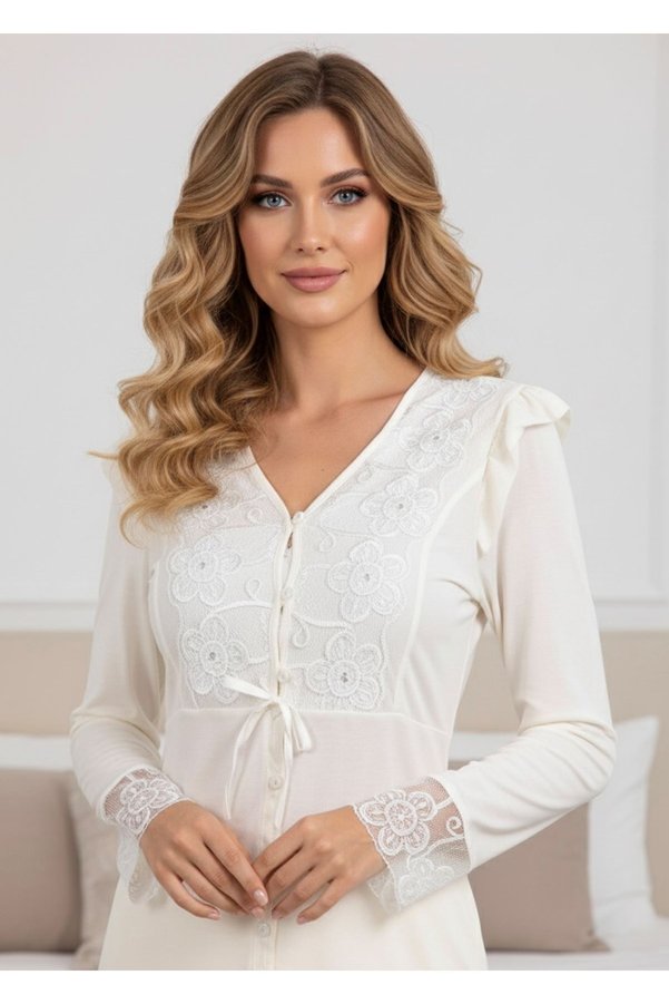 Koruma Tarım Ekru Penye Pijama Takımı