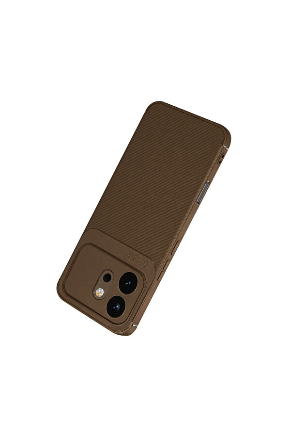 Evi̇mdeyokyok Huawei̇ Honor 600 Auto Focus Karbon Kapak - Kahverengi̇