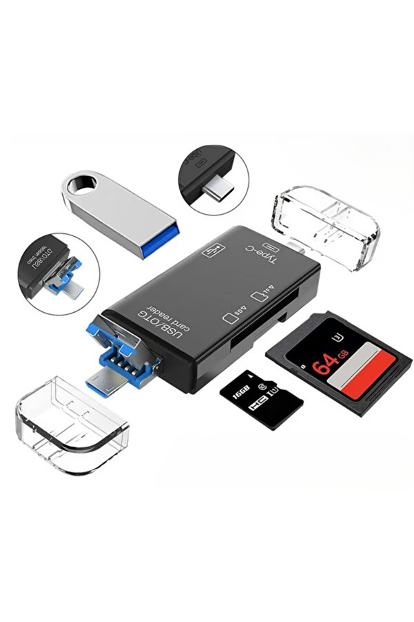 Evi̇mdeyokyok Zr826 Atud-05 6 İn 1 Otg Card Reader