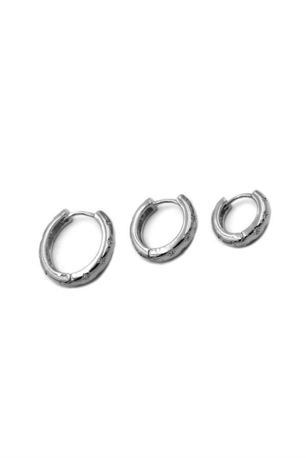 Ethab Ti̇caret Glb-Stl41414 3 Lü Halka Küpe - Gümüş