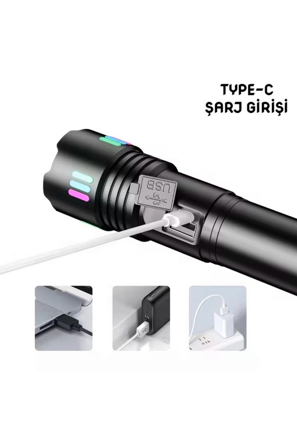 Evi̇mdeyokyok Wi̇son Ws-9944 20W Zoomlu Fosforlu Metal Şarjlı El Feneri̇