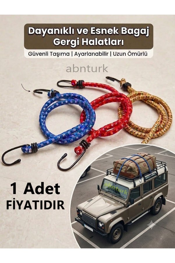 abnturk 1 Adet Bagaj Gergi Halatları Oto Bagaj Lastiği Elastiki Dış Yüzeyi Polyester ip Örgülü Çok Amaçlı Kullanım için 8mm Kalınlıkta Araba Motorsiklet Bisiklet Yük Taşıma için ideal Gergi ipleri