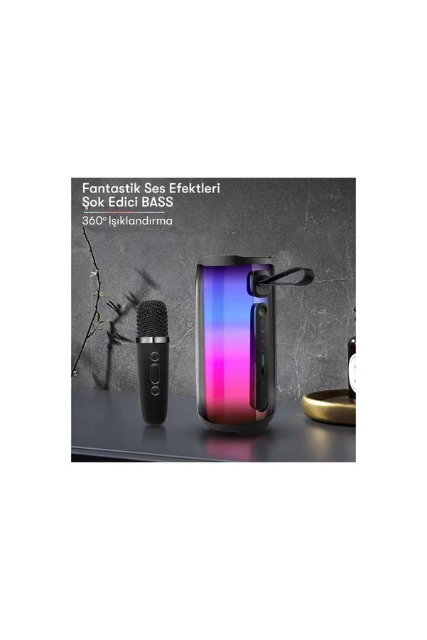 Evimdeyokyok Pluse 5 Mikrofonlu Rgb Kablosuz Hoparlör - Siyah