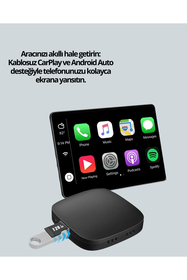 Eco Lounge Bluetooth 5.0 Kablosuz Androi̇d Auto Araç İçi̇ Adaptör Yeni̇ Nesi̇l