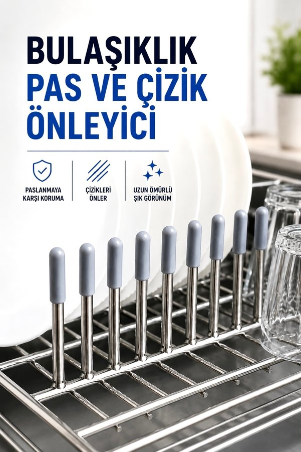 ozzen Bulaşık Makinesi Sepet Ucu Kapak 50 Adet – Pas Önleyici Çizilme Engelleyici Koruyucu Aparat