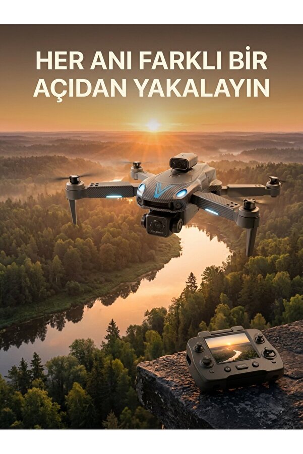 Ethab Gi̇yi̇m Ekranlı Kumandalı Çi̇ft Kameralı Drone İle Havadan Çeki̇m - Glst4500-4692