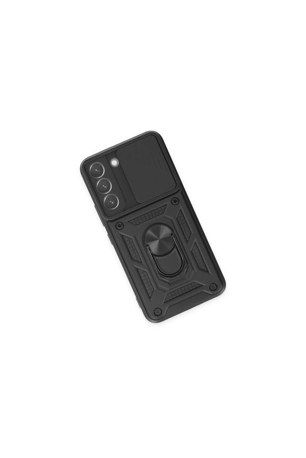 Evimdeyokyok Samsung Galaxy S24 Kılıf Pars Lens Yüzüklü Silikon - Siyah