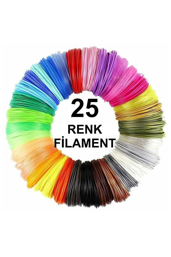 Genel Markalar PLA 3D Kalem Yazıcı için 25 Renk 25 Metre PLA Filament