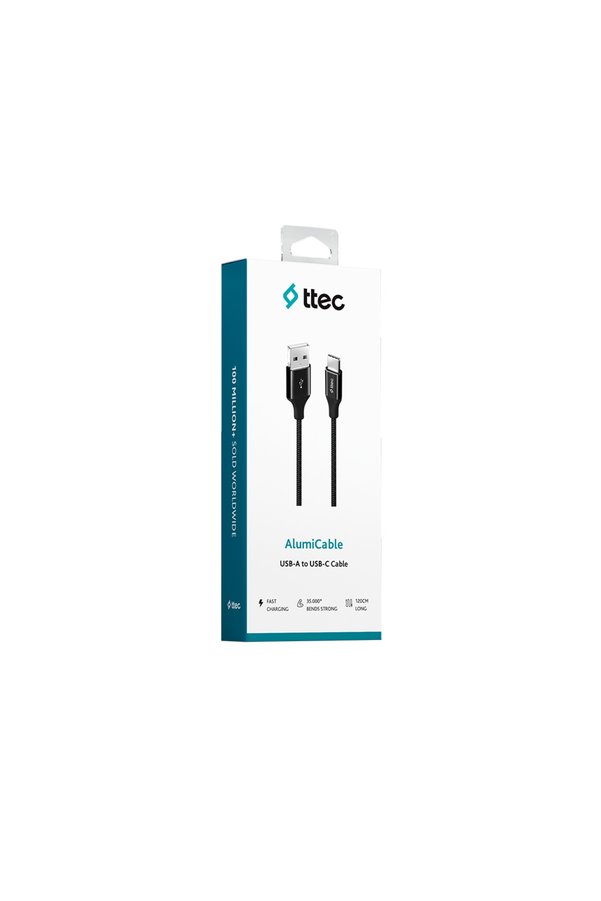 Ttec 2Dk18S Alumicable Typec Şarj Kablosu,Siyah