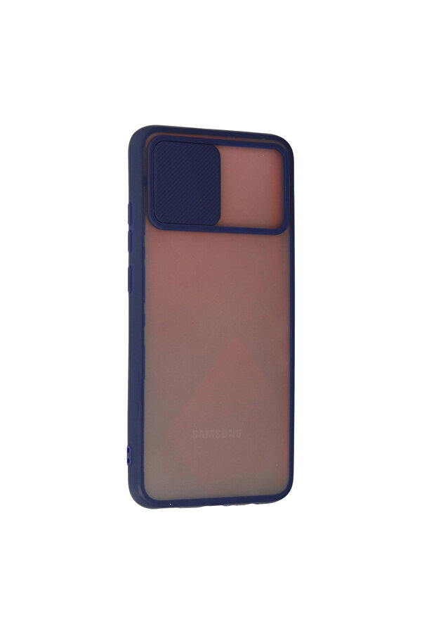 Evi̇mdeyokyok Samsung Galaxy A03S Kılıf Palm Buzlu Kamera Sürgülü Si̇li̇kon - Laci̇vert