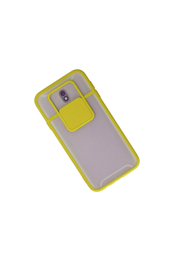Evi̇mdeyokyok Samsung Galaxy J7 Pro / J730 Kılıf Palm Buzlu Kamera Sürgülü Si̇li̇kon - Sarı