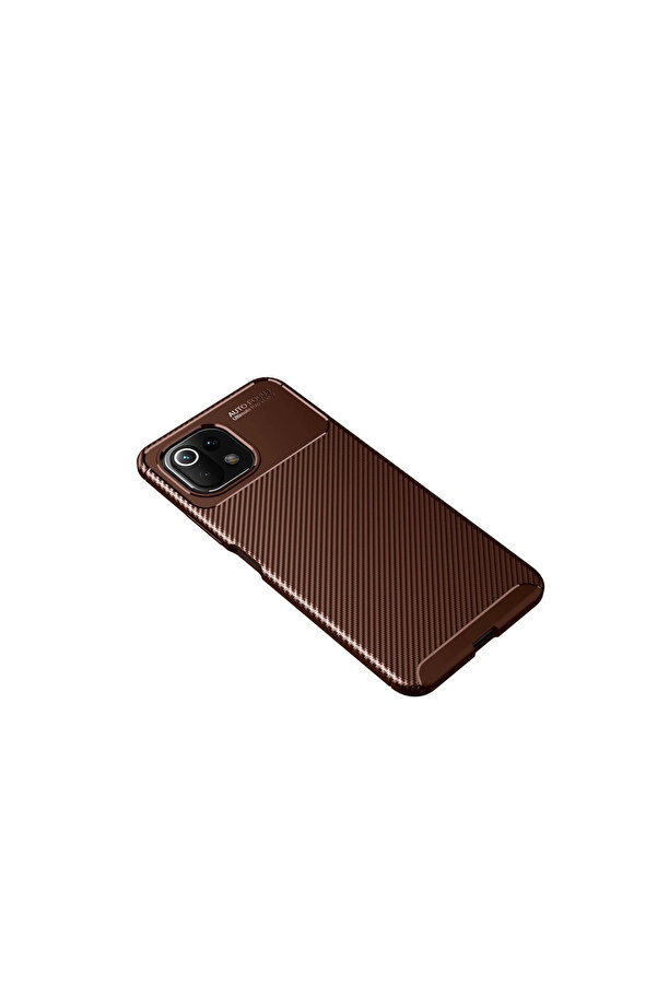 Evi̇mdeyokyok Xi̇aomi̇ Mi̇ 11 Li̇te Kılıf Auto Focus Karbon Kapak - Kahverengi̇