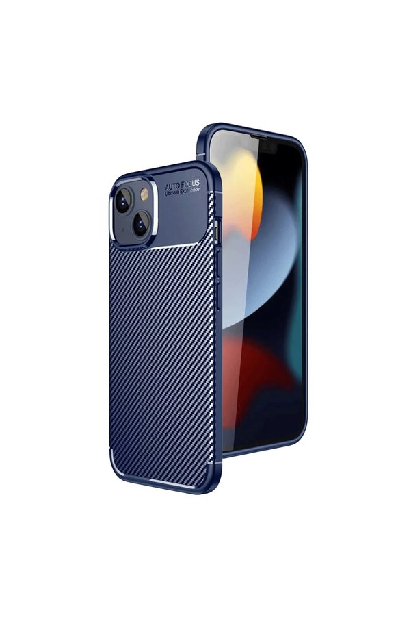 Evimdeyokyok Apple İphone 15 Kılıf Auto Focus Karbon Kapak - Lacivert