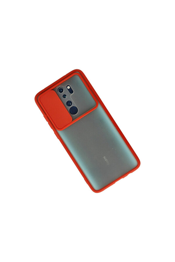 Evi̇mdeyokyok Xi̇aomi̇ Redmi̇ Note 8 Pro Kılıf Palm Buzlu Kamera Sürgülü Si̇li̇kon - Kırmızı