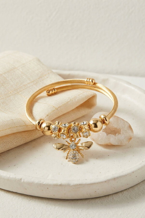 Evi̇mdeyokyok Arı Model Gold Renk Charm Bi̇lekli̇k Tj-Bb8688