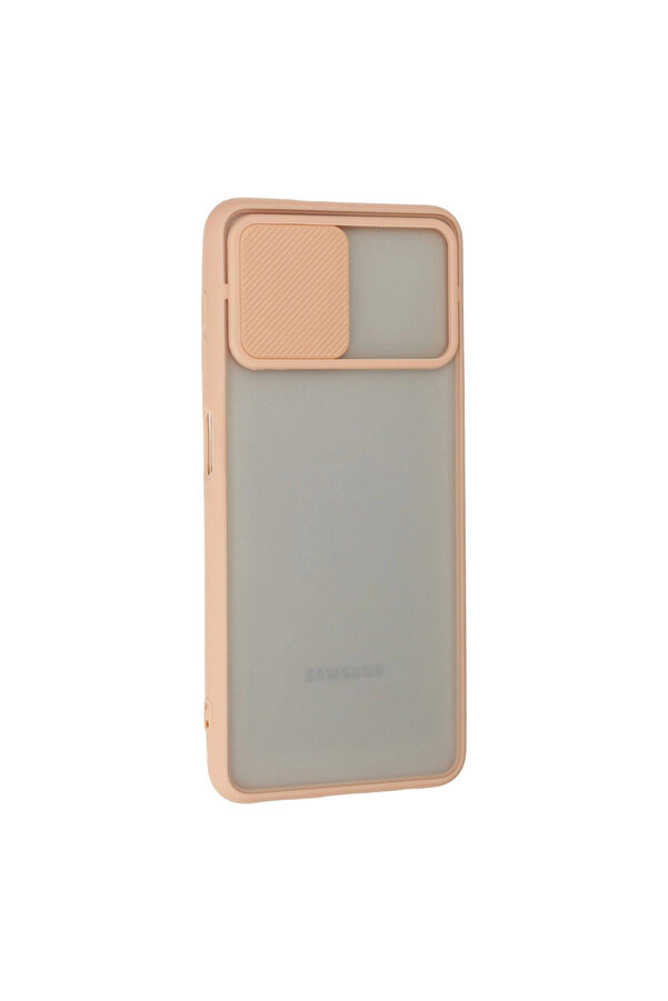 Evi̇mdeyokyok Samsung Galaxy A22 Kılıf Palm Buzlu Kamera Sürgülü Si̇li̇kon - Pembe