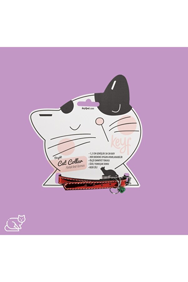 Keyf Kedi̇ Tasması Parlak 1.2 Cm Geni̇şli̇k*30 Cm Boy Zi̇lli̇