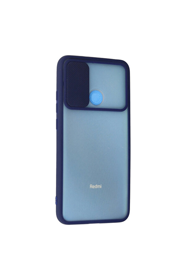 Evi̇mdeyokyok Xi̇aomi̇ Redmi̇ 9C Kılıf Palm Buzlu Kamera Sürgülü Si̇li̇kon - Laci̇vert