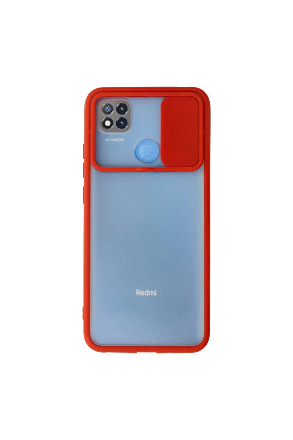 Evi̇mdeyokyok Xi̇aomi̇ Redmi̇ 9C Kılıf Palm Buzlu Kamera Sürgülü Si̇li̇kon - Kırmızı