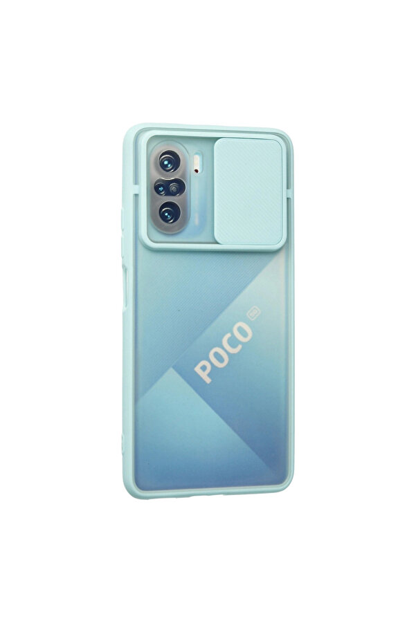 Evi̇mdeyokyok Xi̇aomi̇ Poco F3 Kılıf Palm Buzlu Kamera Sürgülü Si̇li̇kon - Turkuaz