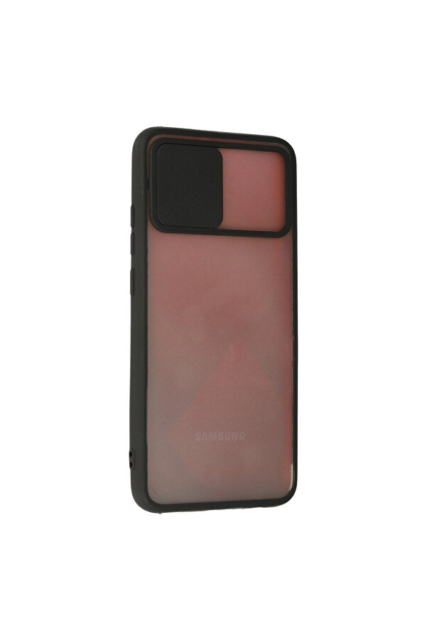 Evi̇mdeyokyok Samsung Galaxy A02S Kılıf Palm Buzlu Kamera Sürgülü Si̇li̇kon - Si̇yah