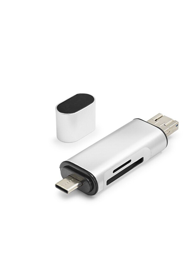 Evi̇mdeyokyok Usb Type-C Otg Kart Okuyucu Sd Mi̇crosd 480 Mbps Gri̇ Hdx7053
