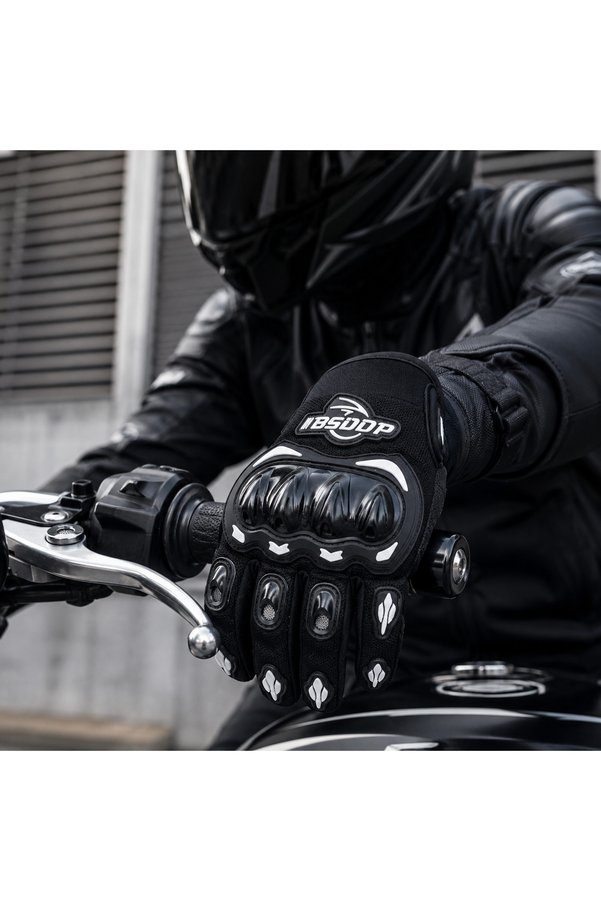 Buldug Unisex Motosiklet Eldiveni Tam Parmak Sert Eklem Korumalı